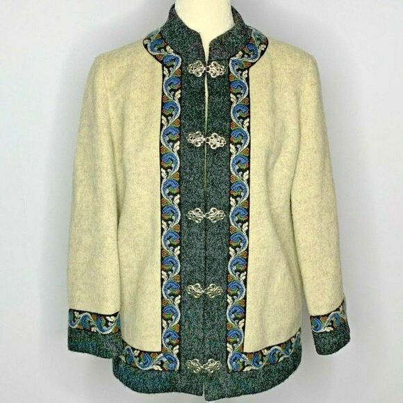 Vintage 50s Evebofoss Firda Wool Jacket S Grey - Picture 2 of 9